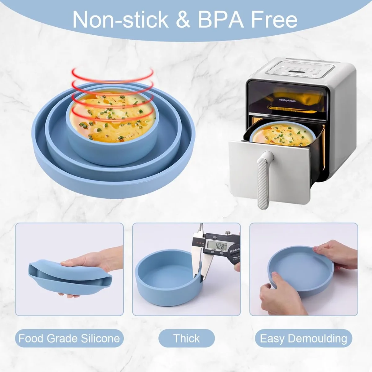 3PCS Silicone Microwave Egg Co - огляд і ціна Breakfast Sandwich Maker